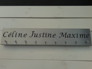 RVS kapstok naam Celine Justine Maxime